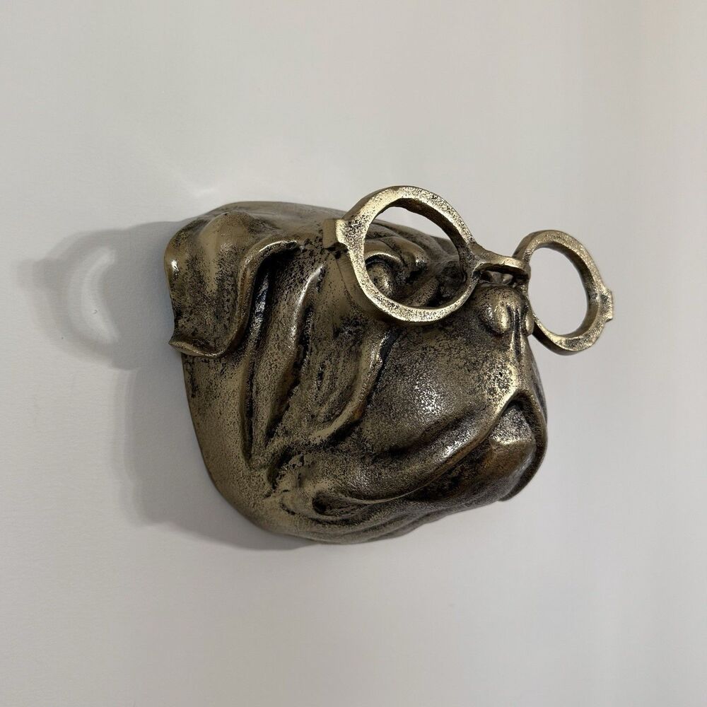 Metal Gold Dog With Glasses Wall Accent Home Decor Wall Sculpture - Picture 2 of 5